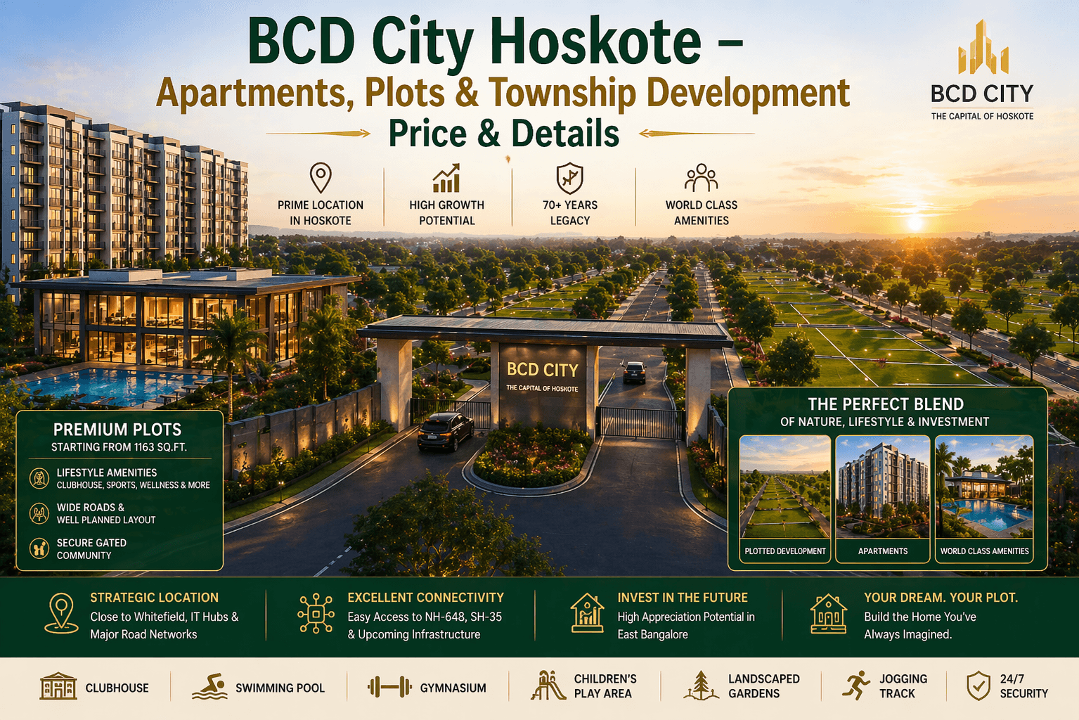 BCD City Hoskote integrated township with apartments, plots and premium lifestyle amenities in East Bangalore