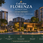 CoEvolve Florenza Bangalore premium 2 and 3 BHK apartments Sarjapur modern high-rise residential project exterior view with clubhouse and landscaped gardens