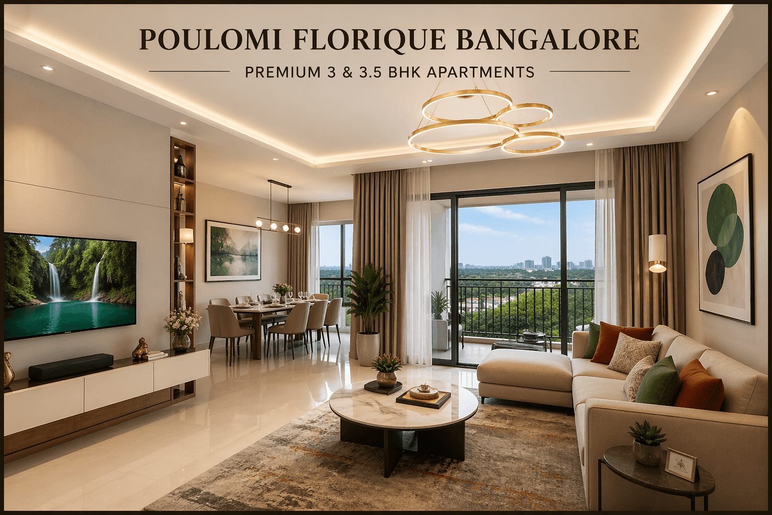 Poulomi Florique Bangalore apartment interior modern living room luxury design