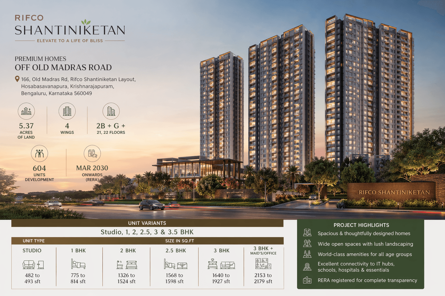 Lakecrest Old Madras Road apartment layout