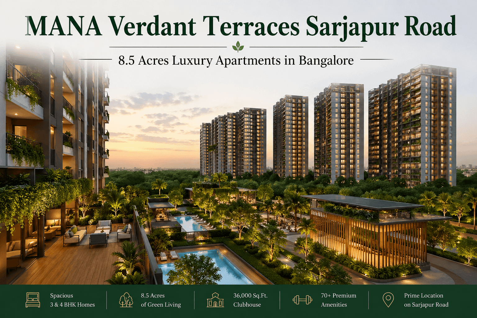 MANA Verdant Terraces luxury apartment Sarjapur Road Bangalore modern interior view