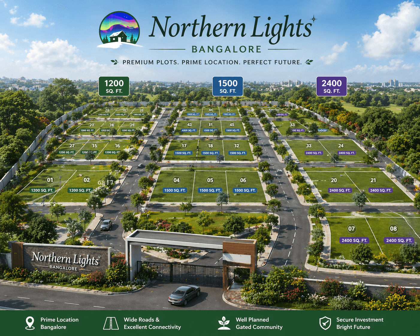Northern Lights Bangalore Premium Plots, Prime Location, Perfect Future 