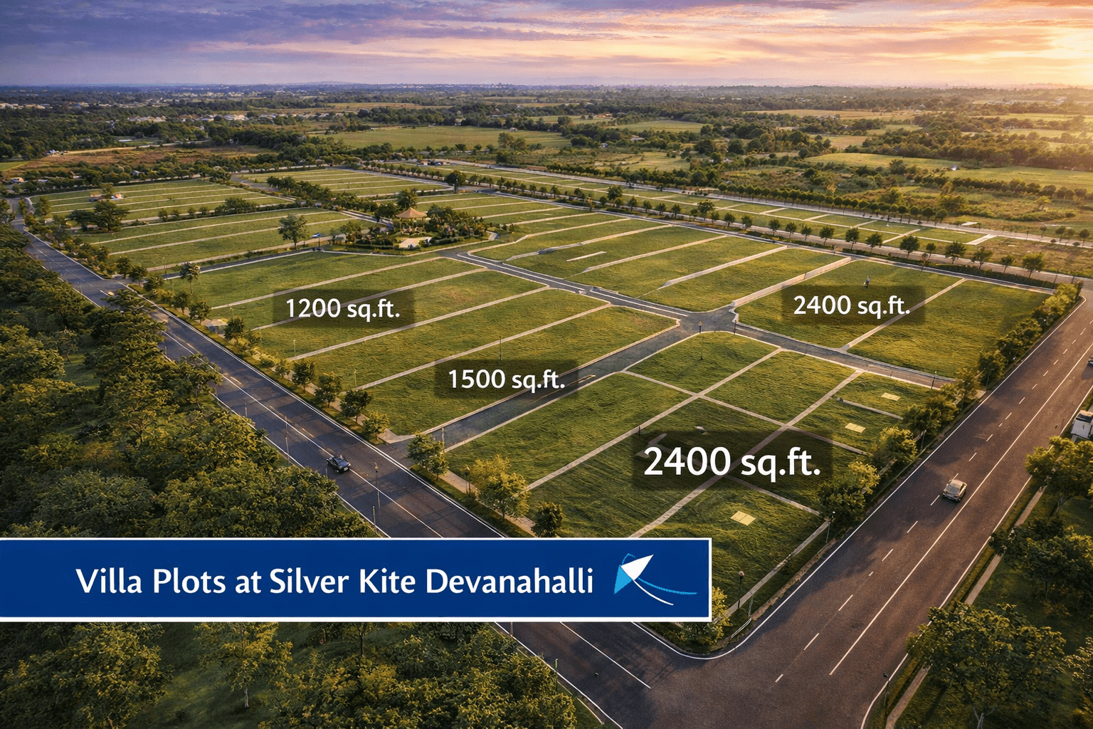 villa plots in Silver Kite Devanahalli 1200 1500 2400 sq ft