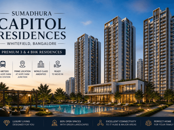 Sumadhura Capitol Residences Whitefield premium apartment towers with luxury pool and modern clubhouse Bangalore