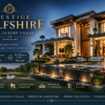 Prestige Golfshire Bangalore luxury 4 BHK villas featured image with golf-side lifestyle, landscaped gardens, premium clubhouse and 24x7 security amenities