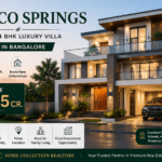 SB Eco Springs premium 4 BHK luxury villa for sale in Bangalore featuring modern architecture, spacious 3300 sq ft layout, gated community living, and elegant contemporary villa elevation.