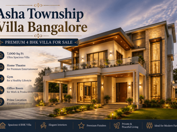Asha Township Villa Bangalore luxury 4 BHK semi furnished villa for sale with premium interiors and spacious 7000 sq ft layout