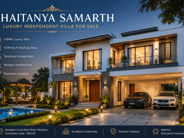 Chaitanya Samarth 4 BHK luxury villa featured image with spacious layout and elegant modern living in Bangalore