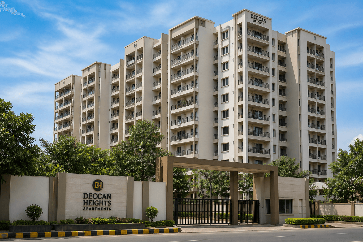Deccan Heights Apartments Yeshwanthpur building exterior with gated entrance and modern residential towers