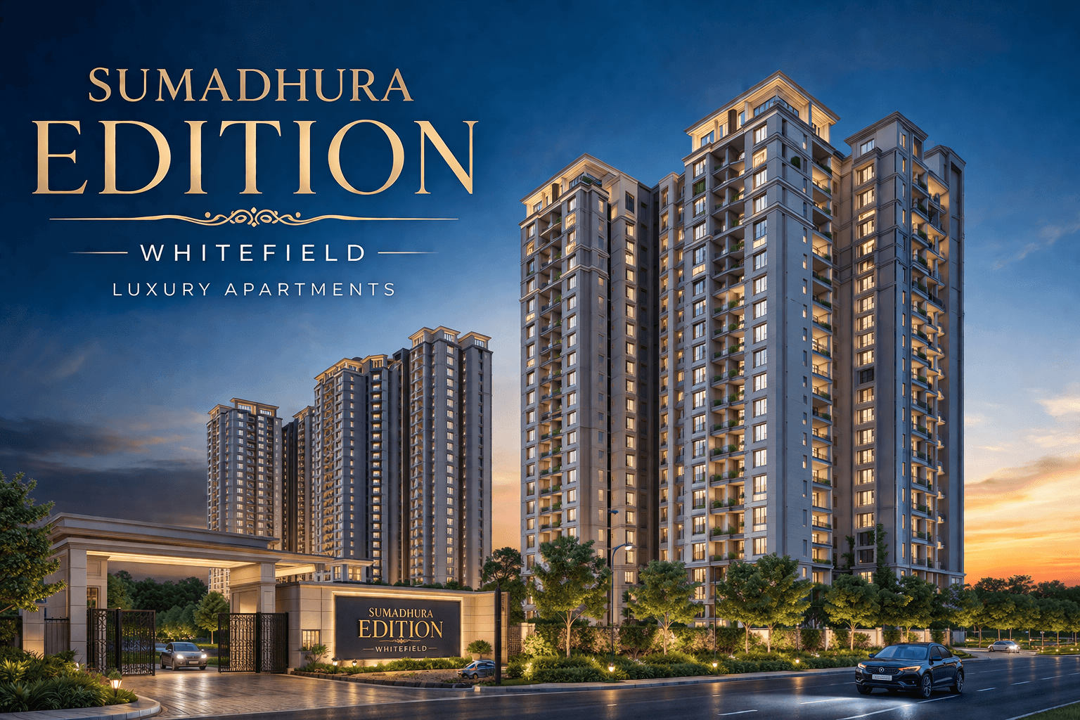 Sumadhura Edition Whitefield premium apartment towers in Whitefield Bangalore with modern architecture and landscaped surroundings