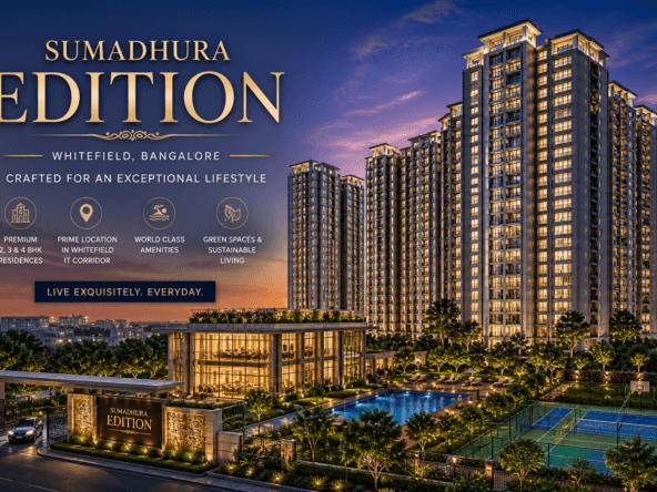 Sumadhura Edition Whitefield luxury apartments exterior view with high-rise towers and premium clubhouse in Bangalore