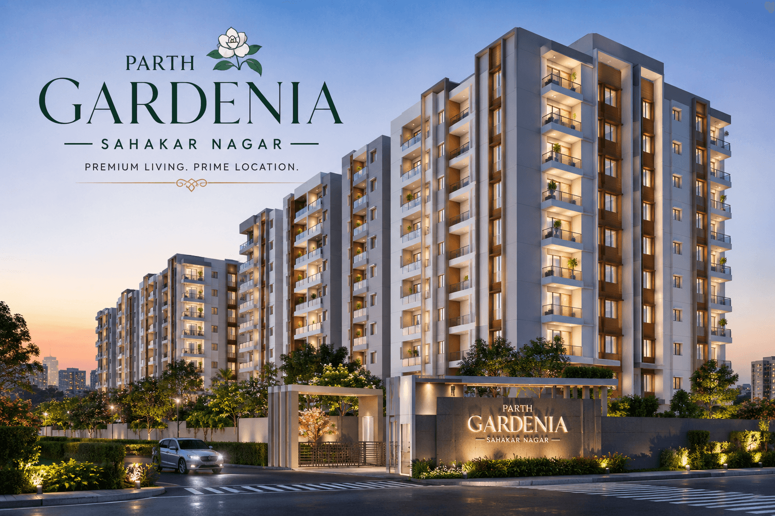 Parth Gardenia Sahakar Nagar premium apartment project with modern high-rise towers in North Bangalore