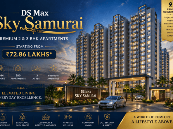 DS Max Sky Samurai premium 2 and 3 BHK apartments in Bangalore with modern high-rise towers and luxury amenities