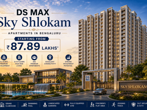 DS MAX Sky Shlokam premium high-rise apartment project in Bengaluru with luxury clubhouse, landscaped gardens, and modern residential towers