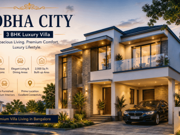 Sobha City Bangalore premium 3 BHK luxury villa for sale with spacious 2,000 sq ft layout, modern design, and luxury lifestyle living in Bangalore