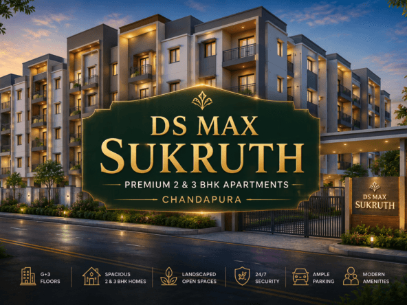 DS MAX Sukruth Chandapura premium apartment building elevation with modern architecture and landscaped surroundings