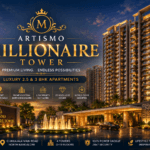 Artismo Millionaire Tower luxury apartment project in Chikkajala, North Bangalore featuring premium high-rise residential towers, grand entrance, landscaped surroundings, and modern architecture near Bangalore Airport.