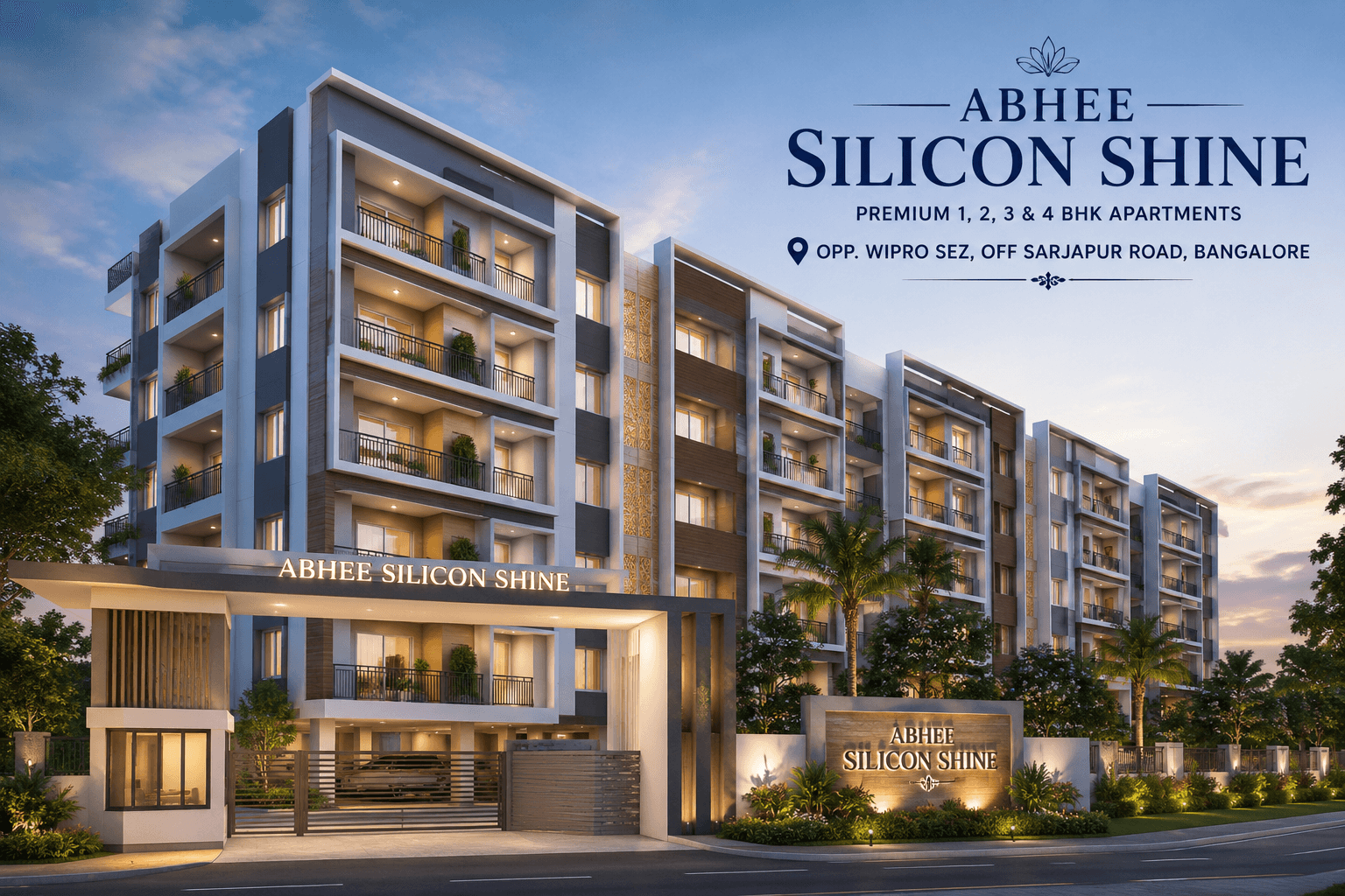 Abhee Silicon Shine premium 1, 2, 3 & 4 BHK apartment building in Sarjapur Road, Bangalore