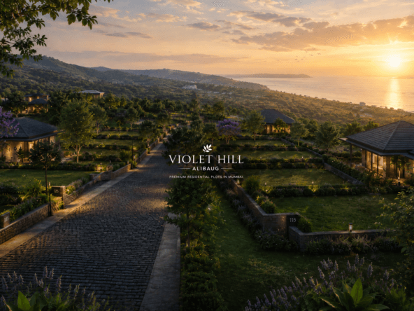 Violet Hill Alibaug premium residential plots with scenic hillside views, landscaped community, and luxury plotted development by Total Environment Land-craft