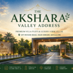 The Akshara Valley Address luxury villa plots and 4 BHK villas entrance view with premium gated community and modern infrastructure in Bangalore.