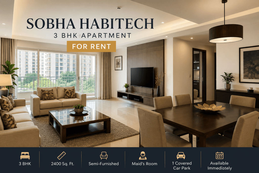 Sobha Habitech 3 BHK Apartment for Rent | 2400 Sq. Ft. | Bangalore | Price, Location & Details