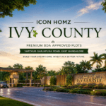 Icon Homz Ivy County premium plotted development entrance on Varthur–Sarjapura Road, East Bangalore with modern infrastructure and gated community.