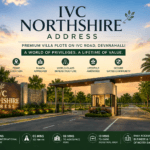 IVC Northshire Address premium villa plots on IVC Road Devanahalli with grand gated entrance, landscaped roads, and modern infrastructure in North Bangalore