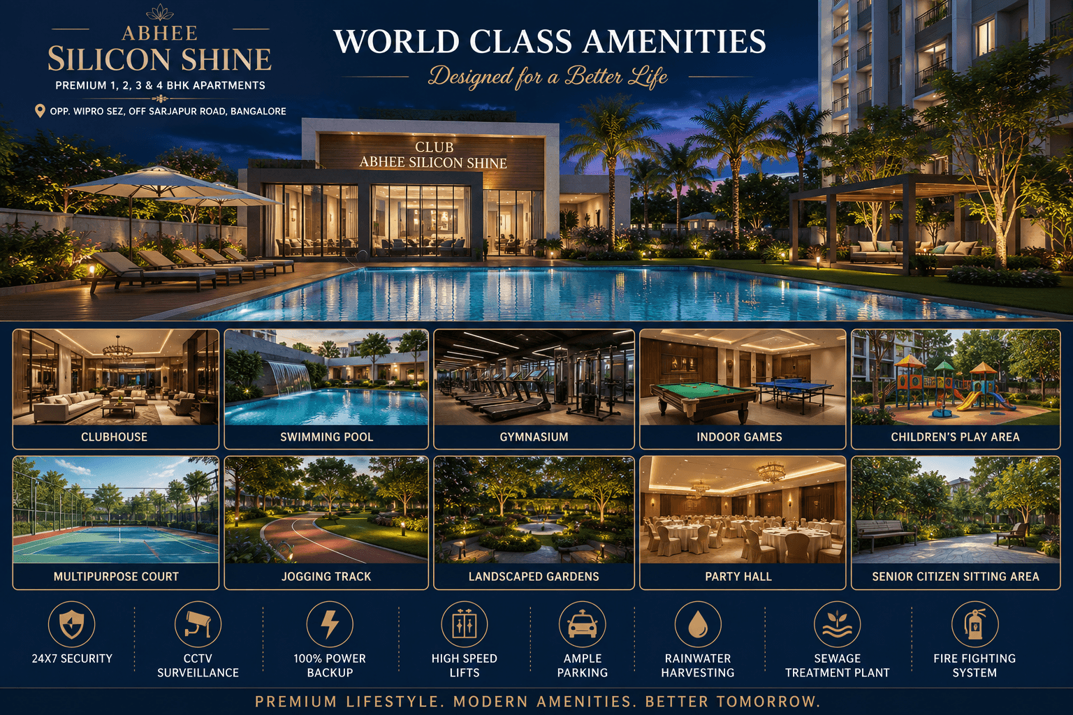 Abhee Silicon Shine world-class amenities including clubhouse, swimming pool and gym in Bangalore