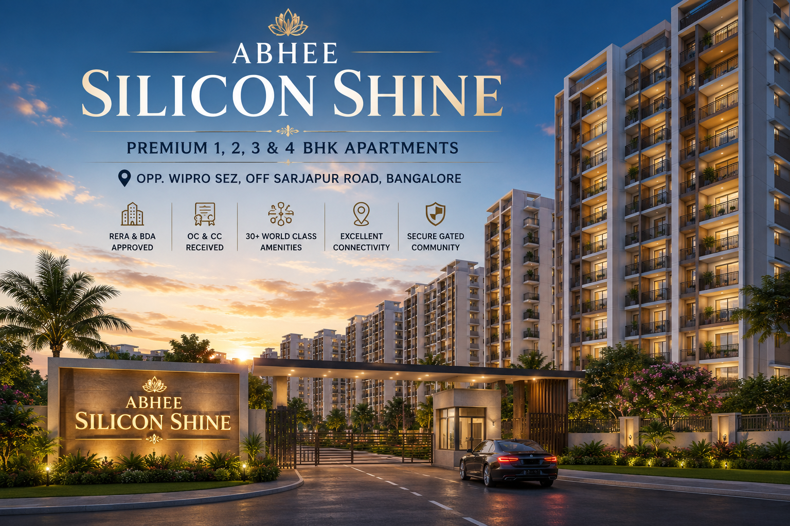 Abhee Silicon Shine luxury apartments opposite Wipro SEZ on Sarjapur Road, Bangalore