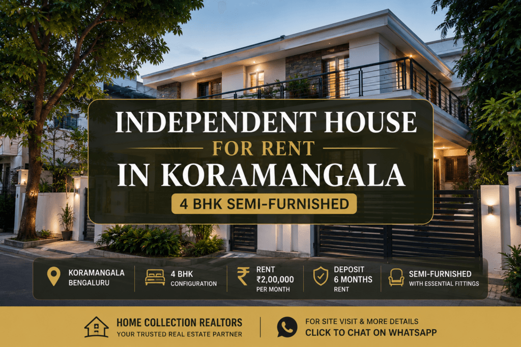 Premium 4 BHK Semi-Furnished Independent House in Koramangala Bengaluru