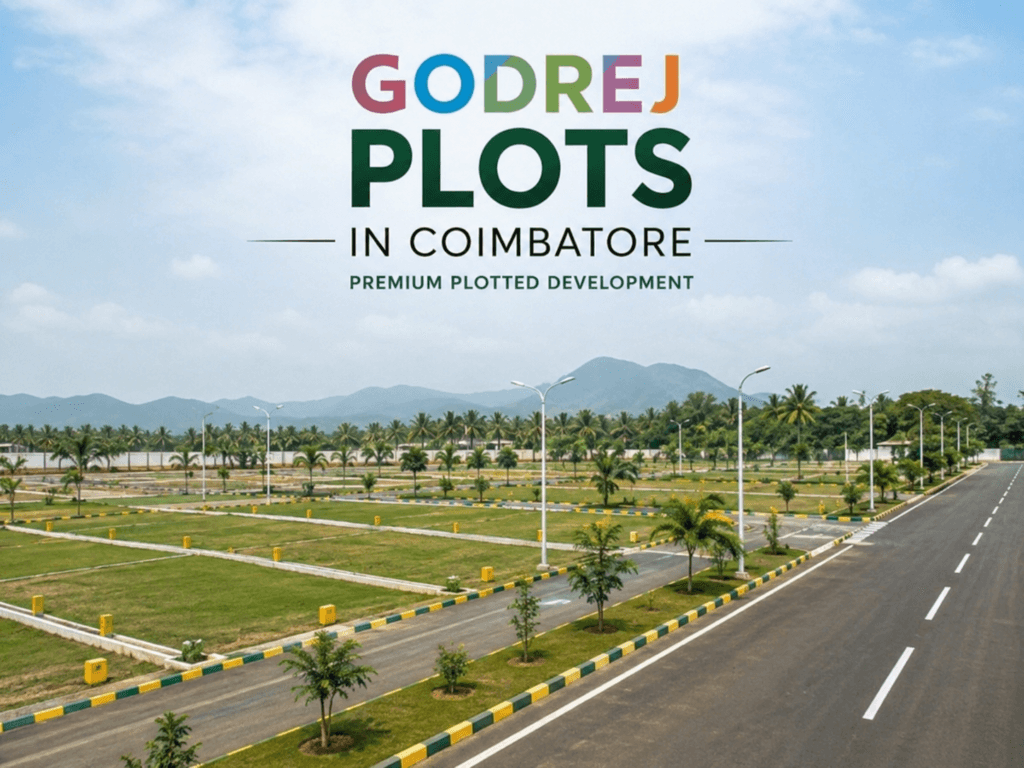 Godrej Plots in Coimbatore residential plots featuring well-planned layouts, wide roads, green landscapes, and premium DTCP-approved plotted community.