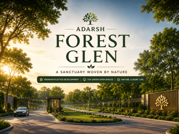 Adarsh Forest Glen premium plotted development entrance with lush green landscapes and luxury gated community Off Sarjapur Road Bangalore