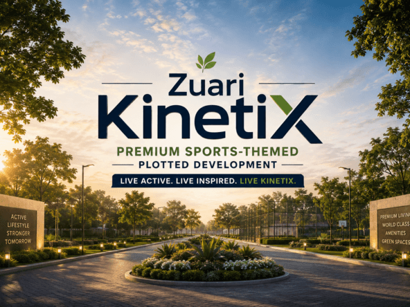 Zuari KinetiX Premium Sports-Themed Plotted Development in North Bangalore with landscaped entrance and gated community